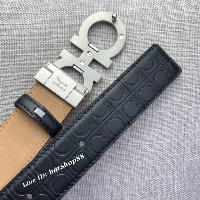 菲拉格慕專櫃款男士皮帶 Ferragamo雙面牛皮紋理腰帶  jjp2802